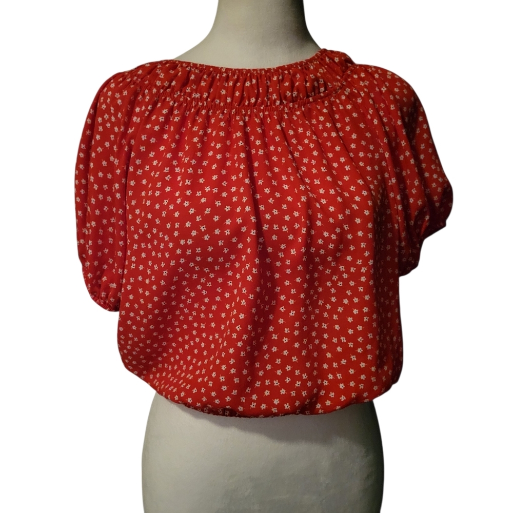 Sienna Sky Elastic Waist Top Red sz S